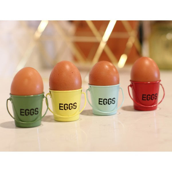 Set of 4 Bucket Egg Cups - Pastel Colours