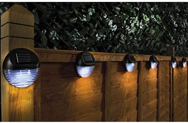 3 Pack Fence & Wall White Led Solar Lights
