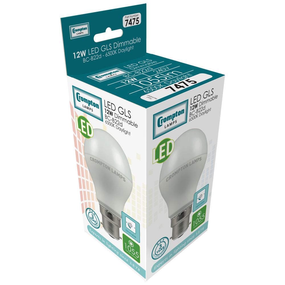 LED GLS Thermal Plastic • Dimmable • 12W • 6500K • BC-B22d