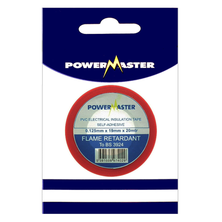 Powermaster Electrical 20Mtr PVC Insulating Tape - Red