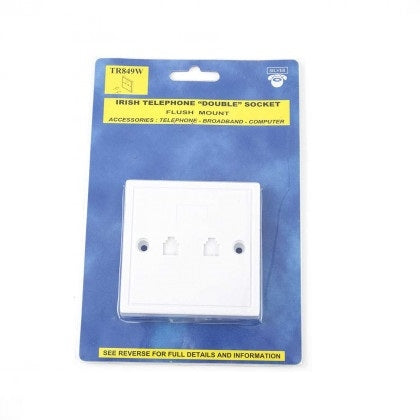 Irish Double Telephone Port Socket Flush Mount