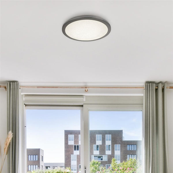 SCILLY LED BATHROOM LIGHT - CHROME & CRYSTAL SAND, IP44