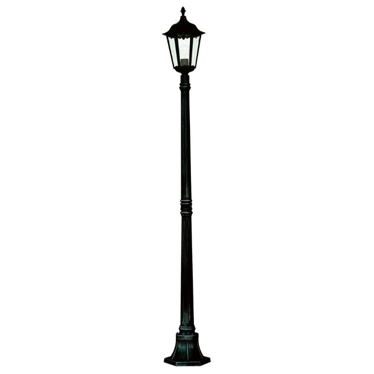 Aluminium Outdoor Post Lamp With Clear Glass Panels