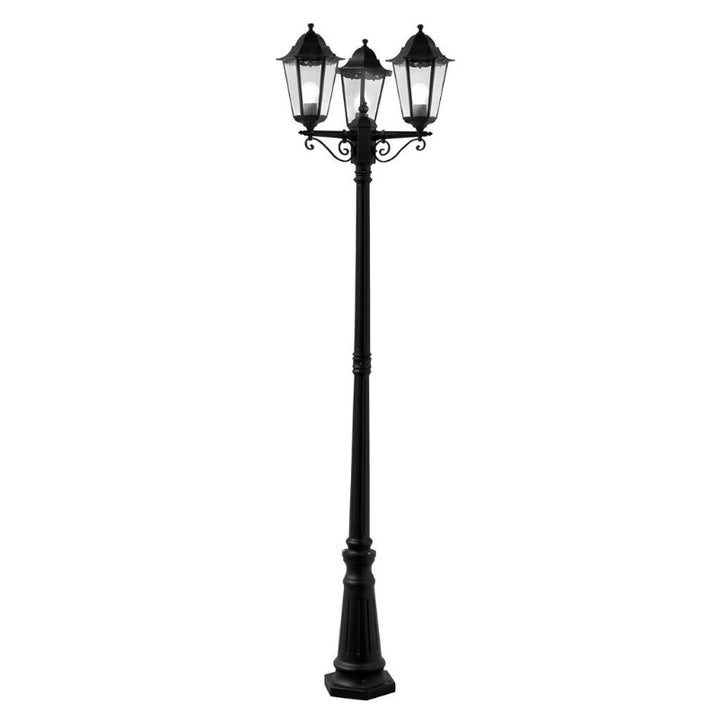 ALEX 220CM 3 LIGHT OUTDOOR POST LAMP - BLACK, IP44