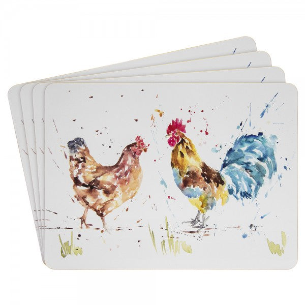 Set of 4 Cockerel Placemats