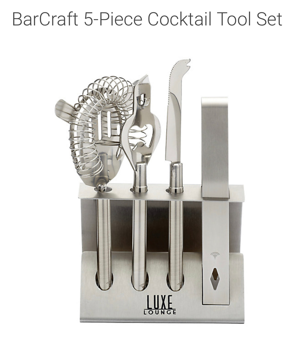 Barcraft 5 Piece Cocktail Tool Set