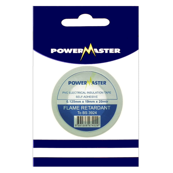 Powermaster Electrical 20Mtr Insulating Tape - White