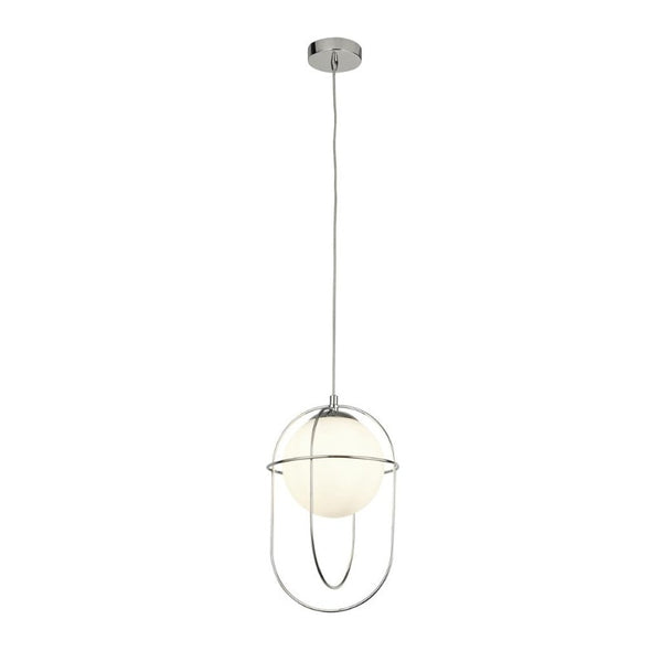 AXIS CEILING PENDANT LIGHT - CHROME & OPAL GLASS