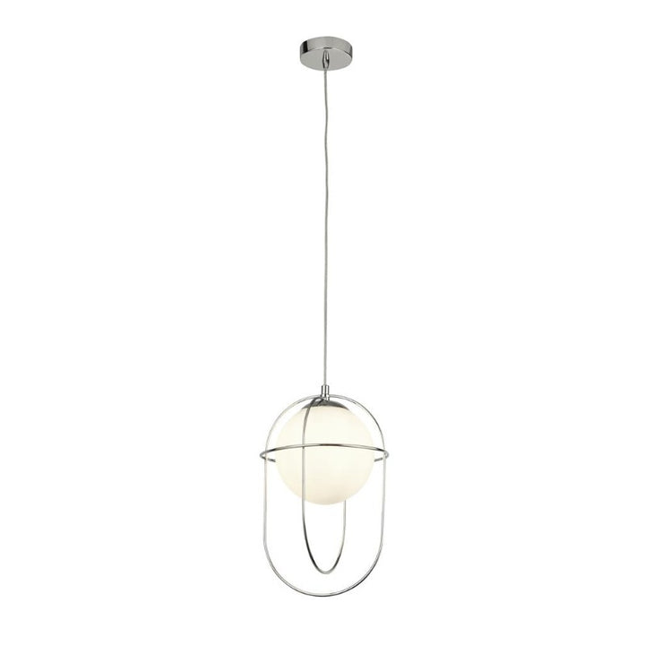 AXIS CEILING PENDANT LIGHT - CHROME & OPAL GLASS
