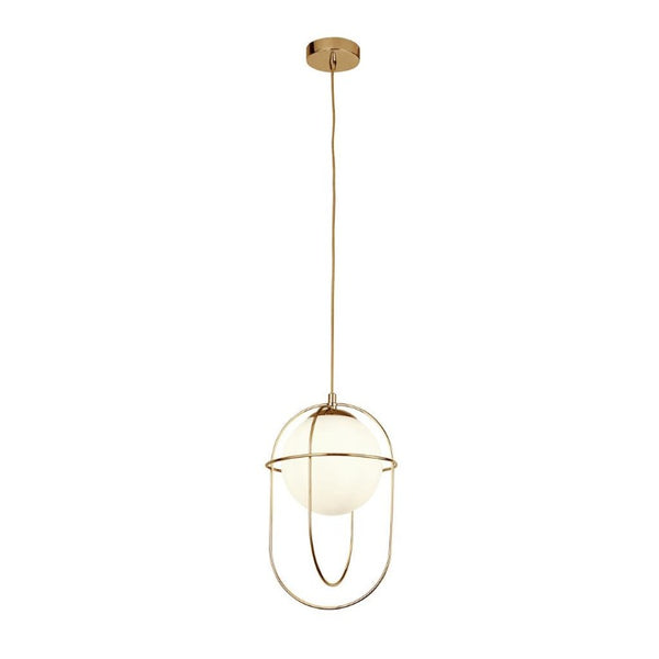 Axis Ceiling Pendant Light - POLISHED BRASS & OPAL GLASS