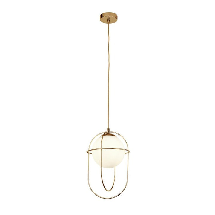 Axis Ceiling Pendant Light - POLISHED BRASS & OPAL GLASS