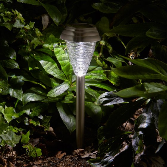 Mira Stainless Steel 3 Lumen Solar Garden Stake Light