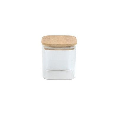 Apollo Borosilicate Kitchen Clear Square Storage Jar 850ml