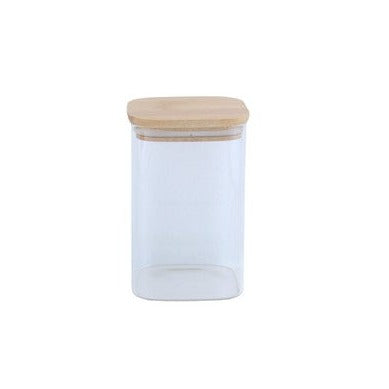 Apollo Borosilicate Kitchen Clear Square Storage Jar 1.35L