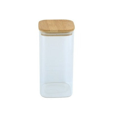 Apollo Borosilicate Kitchen Clear Square Storage Jar 1.75L