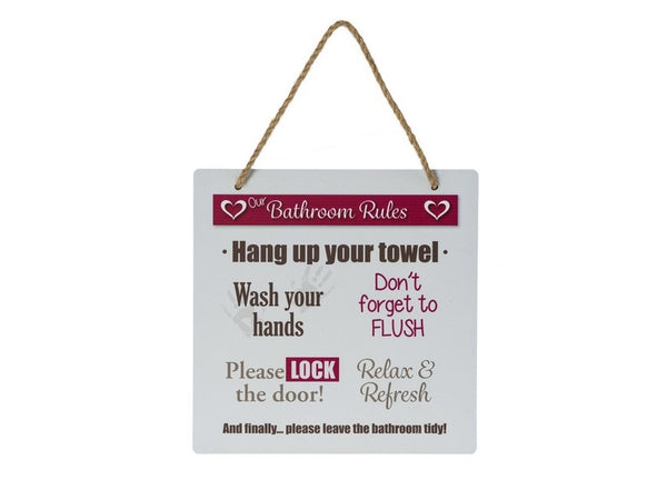 Damask Metal Wall Bathroom Plaque