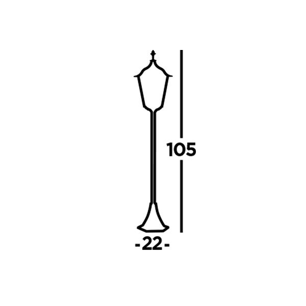 Alex 105cm Outdoor Post Light - Black, IP44