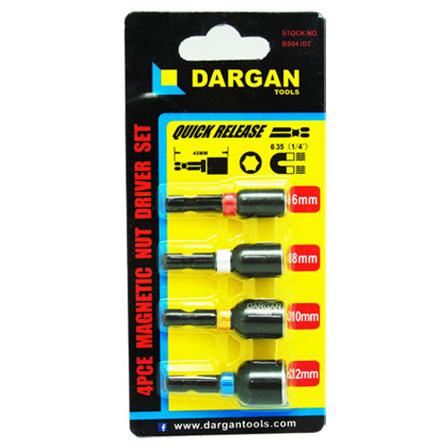 Magnetic Nut Driver 4pce Bit Set