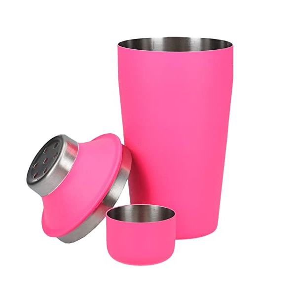 BarCraft Mini Cocktail Shaker 300ml Neon Pink