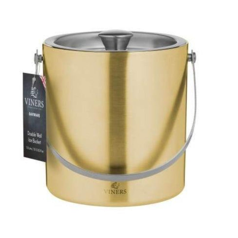 Viners Barware 1.5L Gold Double Wall Ice Bucket