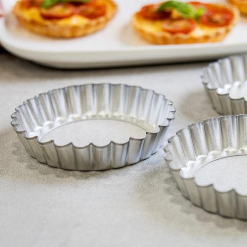 KitchenCraft Set of Six 10cm Loose Base Tart Tins