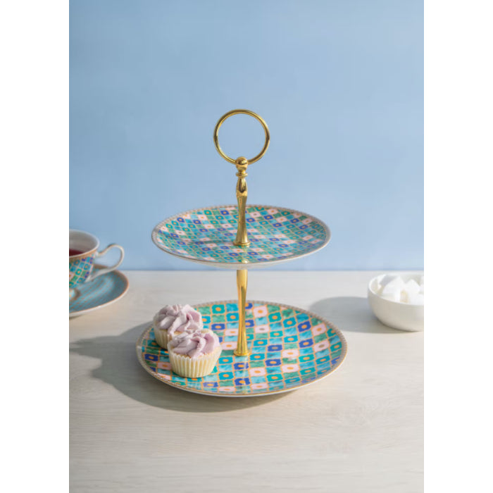 Maxwell & Williams Teas & C's Kasbah Mint Two Tiered Cup Cakes Stand