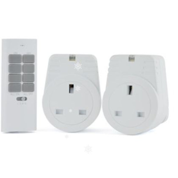 LLoytron Rapid Response 2x 1Kw Remote Controlled Sockets - White