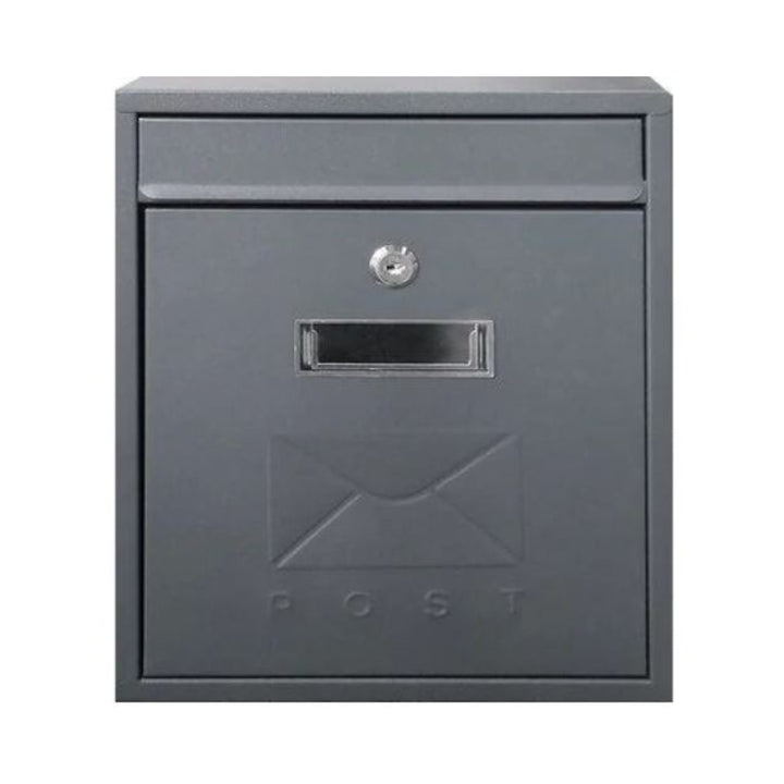 Manor Plain Grey Steel Post box