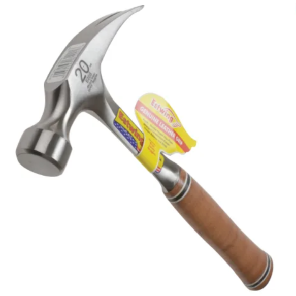 Straight Claw Hammer, Leather Grip 20oz