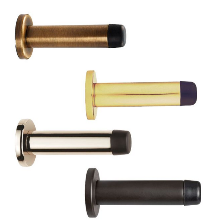 Carlisle Brass Cylinder Pattern Door Stop on Rose