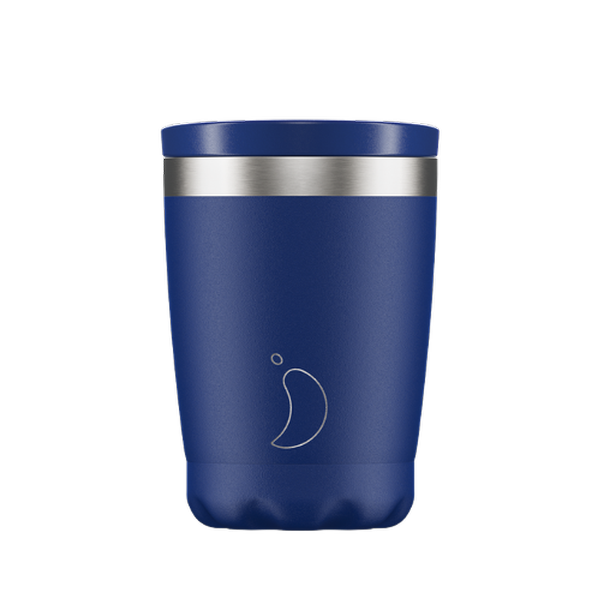 Chilly's Coffee Cup Travel Mug Matte Blue 340ml