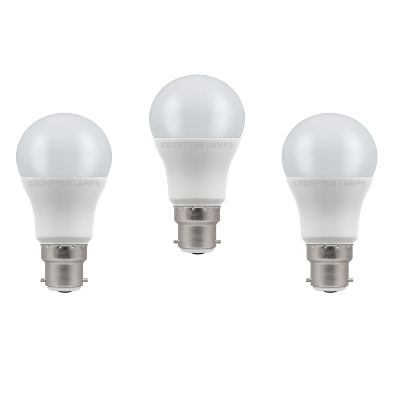 Crompton 8W LED Bulb 3 Pack B22d Warm White