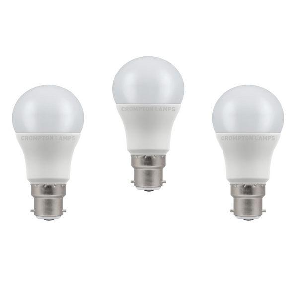 Crompton 8W LED Bulb 3 Pack B22d Warm White