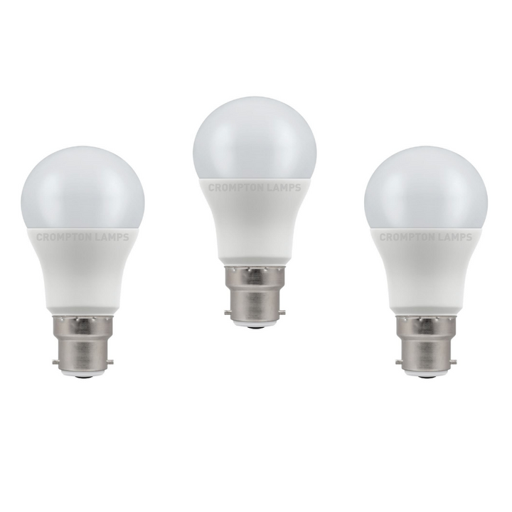 Crompton 8W LED Bulb 3 Pack B22d Warm White