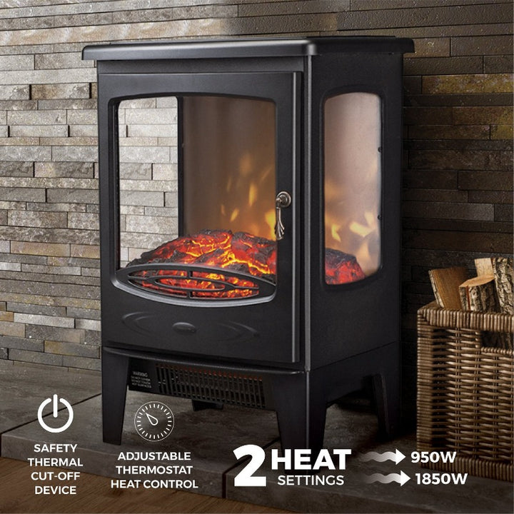 De Vielle 3D Electric Stove Black 1800W