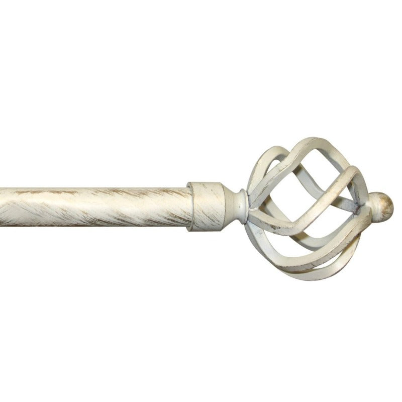 Deville Cream Cage End Curtain Pole 1.2-2.1m