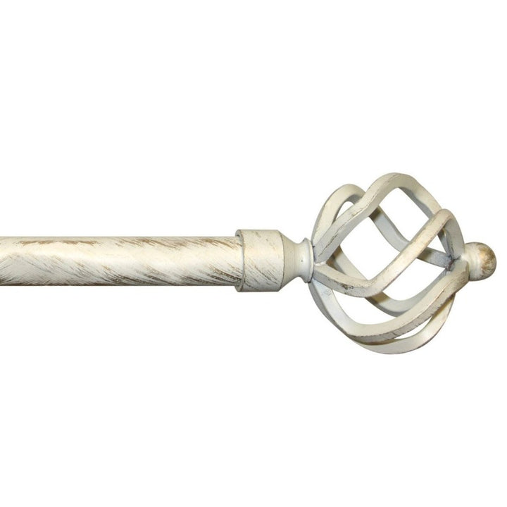 Deville Cream Cage End Curtain Pole 1.2-2.1m