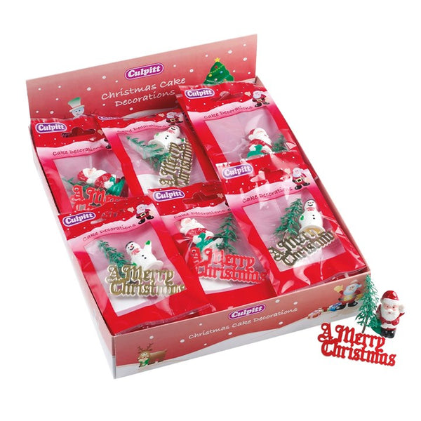 Christmas Cake Decorations Packs Assorted Figures