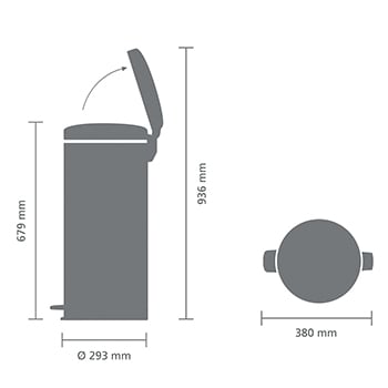 Brabantia 30 Litre Pedal Bin | Brilliant Steel