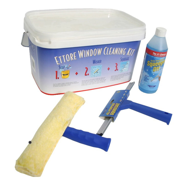 Ettore Window Cleaning Bucket Kit, Squeege, Squeegee Off