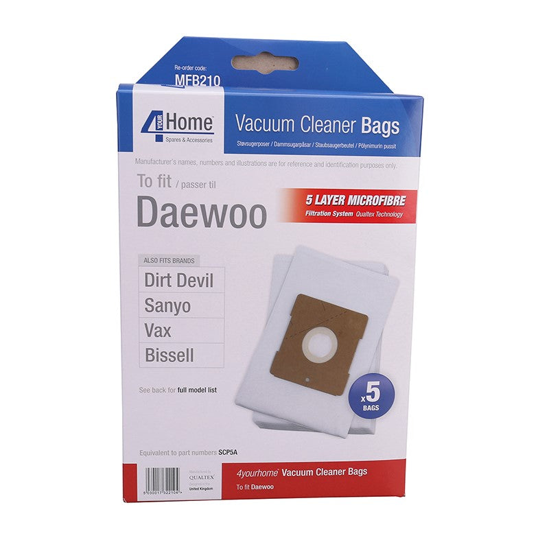 4YourHome Bag No. MFB210 Vacuum Cleaner Bags Daewoo, Dirt Devil, Sanyo, Vax, Bissell