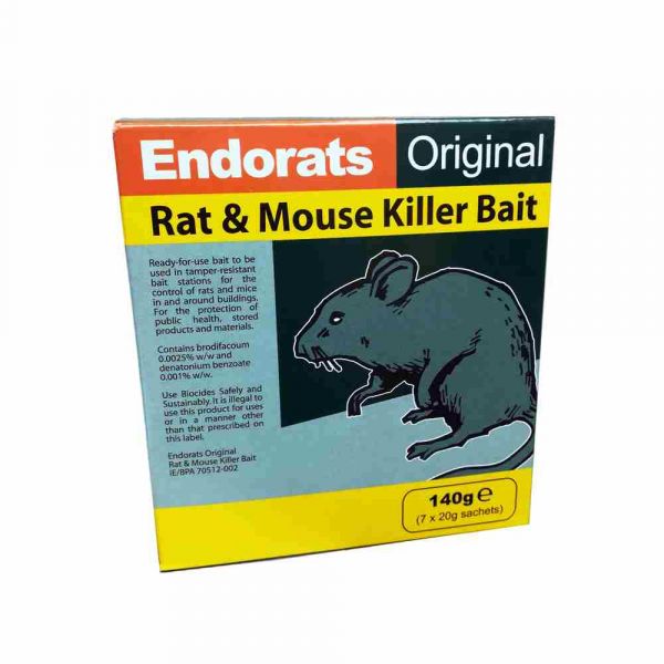 Endorats Original Rat & Mouse Killer Bait - 7 X 20g Sachets