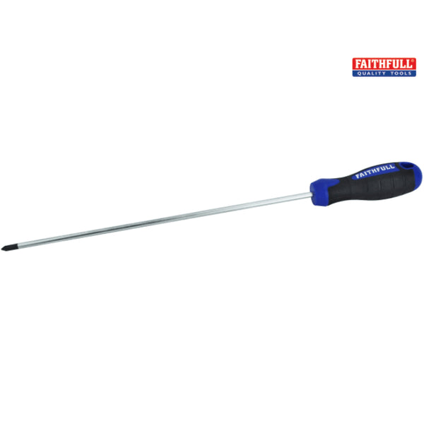 Soft Grip Screwdriver, Pozidriv PZ2 10inch Long Reach