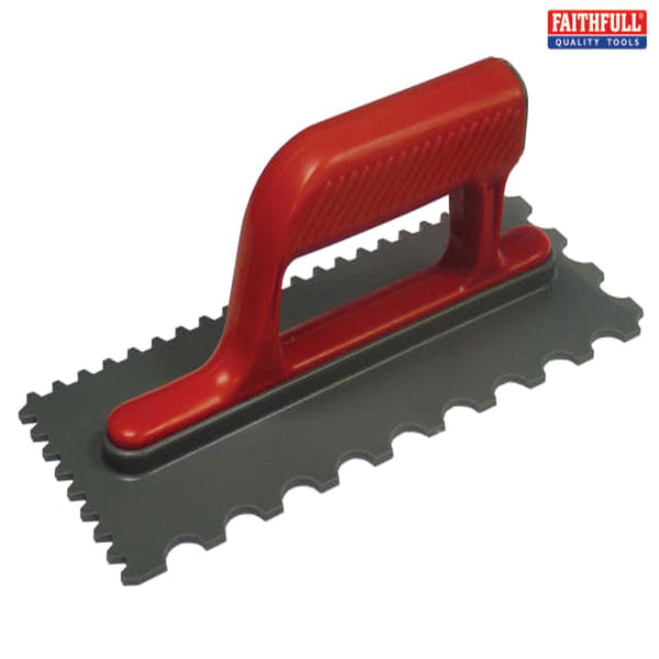 Notched Adhesive Trowel 4mm & Round 7mm Plastic Handle 11 x 4.1/2inch