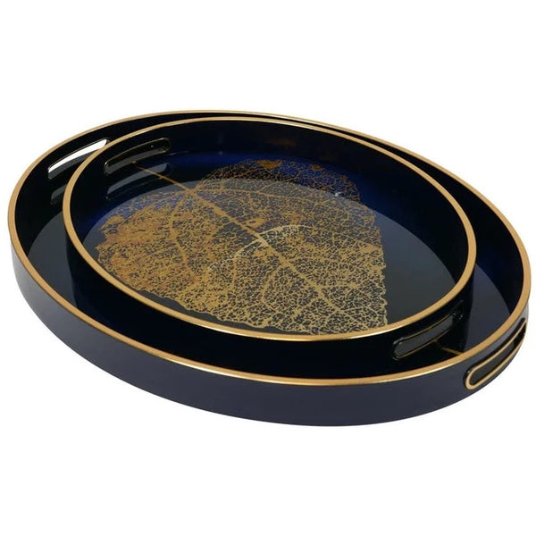 Mindy Brownes Golden Leaf Trays (Set/2)