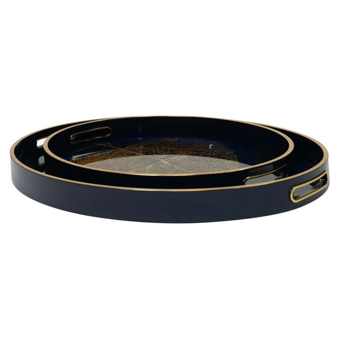 Mindy Brownes Golden Leaf Trays (Set/2)