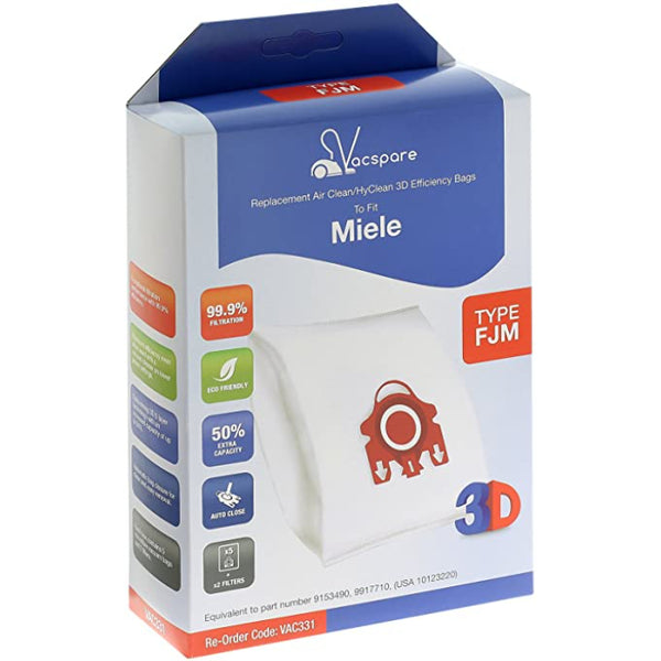 Miele Vacuum Cleaner Microfibre Bag - FJM (Pack Of 5)