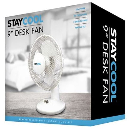 StayCool 9'' (23cm) Desk Fan - White