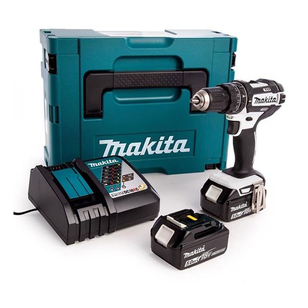 Makita Combi Drill 18V with 2 x 5.0Ah Li-ion Batteries