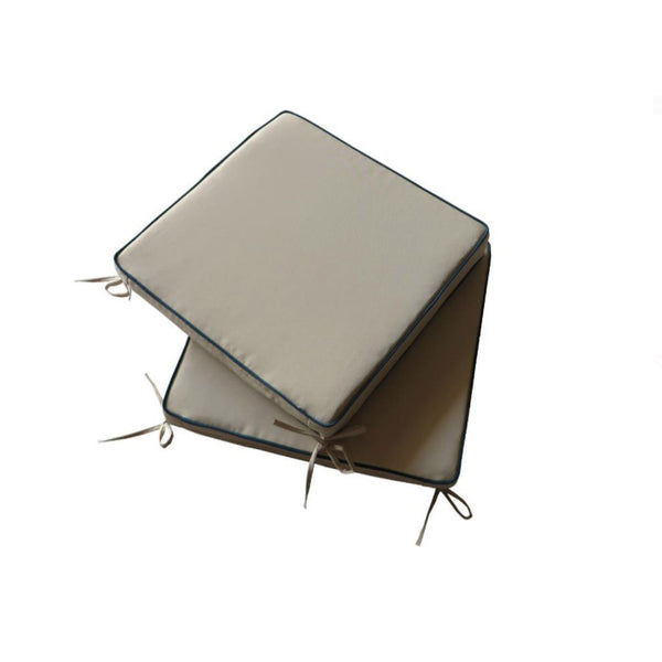 Culcita Outdoor Indoor Cushion Pad 5cm Double Piped Twin Pack - Cream